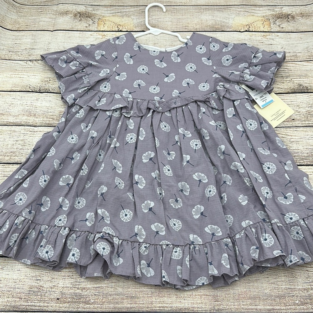 Laura Ashley Lilac Dress with White Flowers Size 5